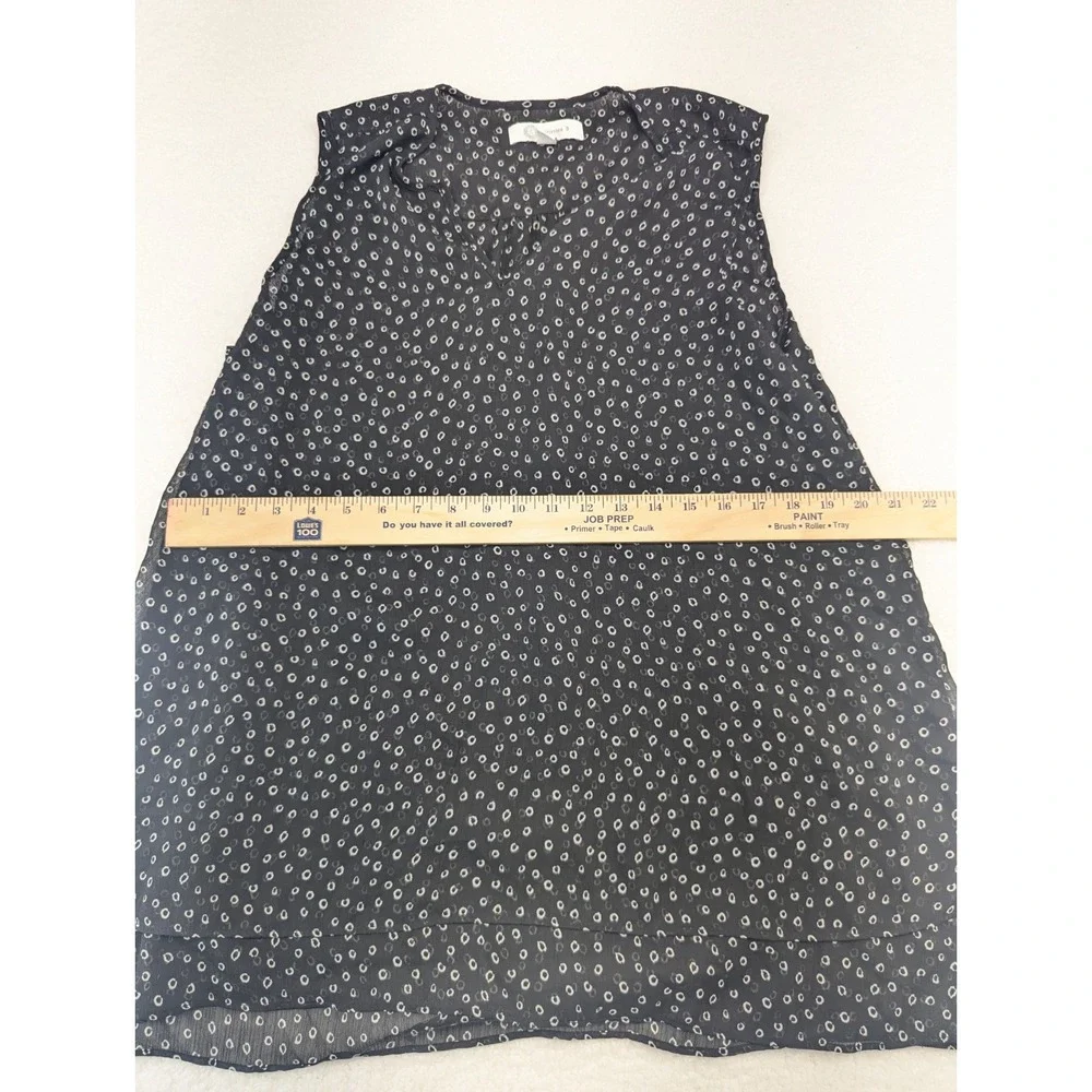 Cristina B‎ Double Layer Sleeveless Blouse Womens Black and White L - Picture 4 of 6